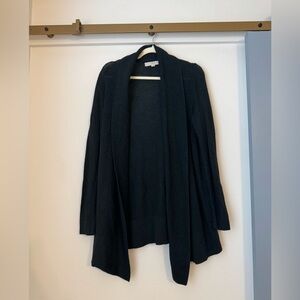 LOFT Dark Green Open Front Shawl Collar Cardigan- Medium